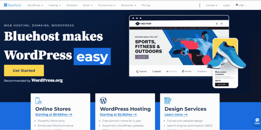 Bluehost of best WordPress hosting sites