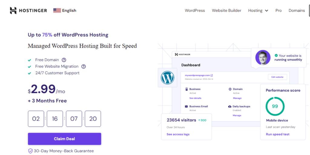 Hostinger of best WordPress hosting sites